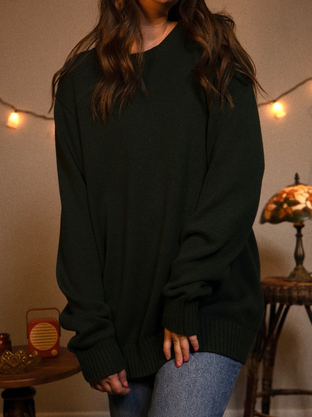 St. Johns Bay Quality Menswear Dark Green Sweater Size Large